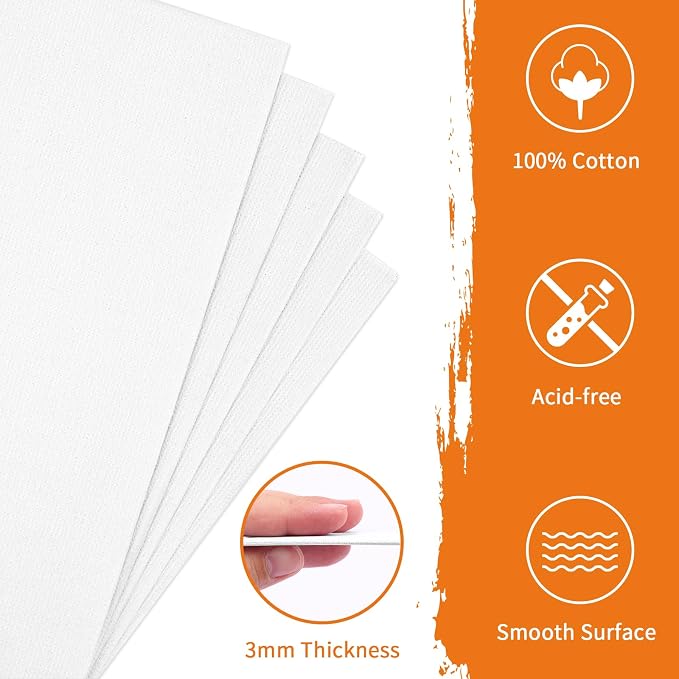 FIXWAL Canvas Boards for Painting 10 Pack, - Image 3