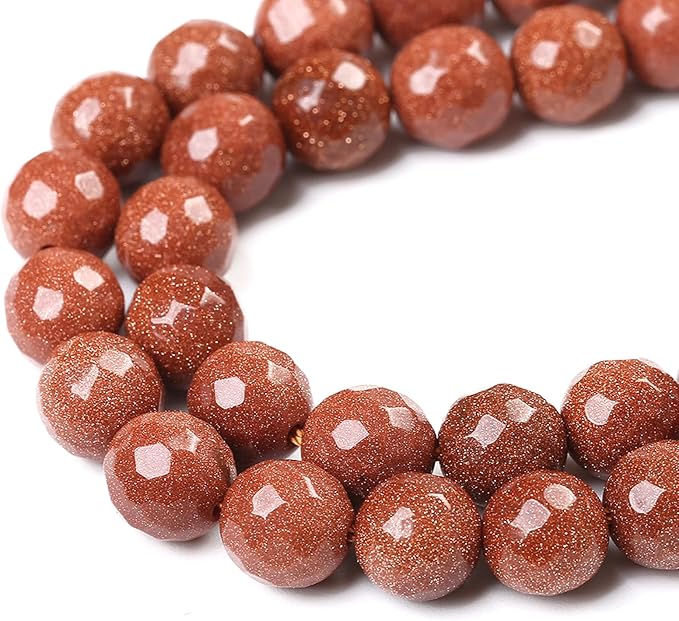 36pcs 10mm Natural Gold Sandstone Beads Faceted Stone Energy Healing Beads for Jewelry MakingDIY Bracelet Necklace Accessories 15" (10mm, Faceted Gold Sandstone)