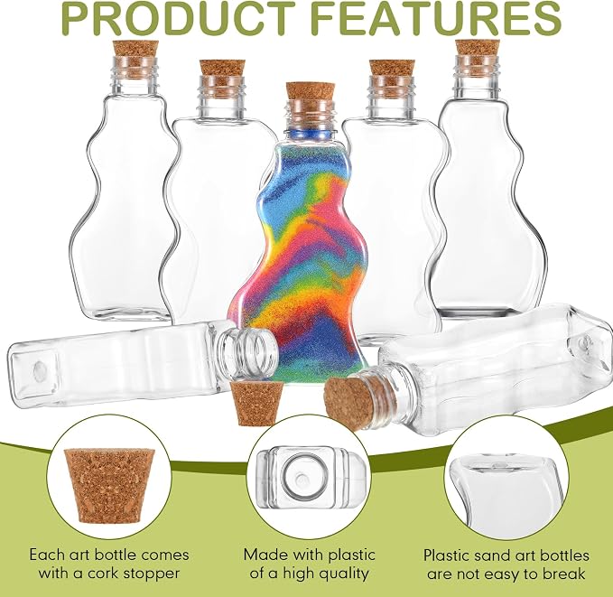 Mumufy 60 Pcs Plastic Sand Art Bottles - Image 4