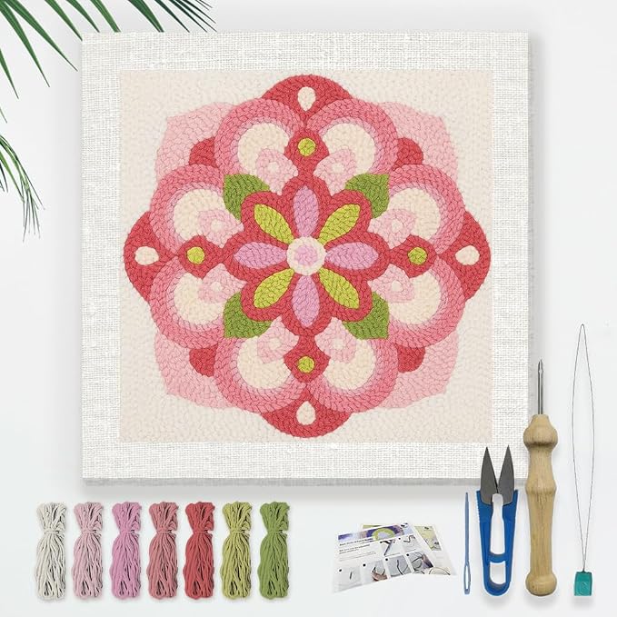 Doodlream Mandala Flower DIY Punch Needle Embroidery Kit by Doodlream