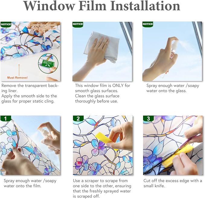 SOMWISE Frosted Glass Window Film, Heat Insulation, UV Block, Anti-Glare - Image 9