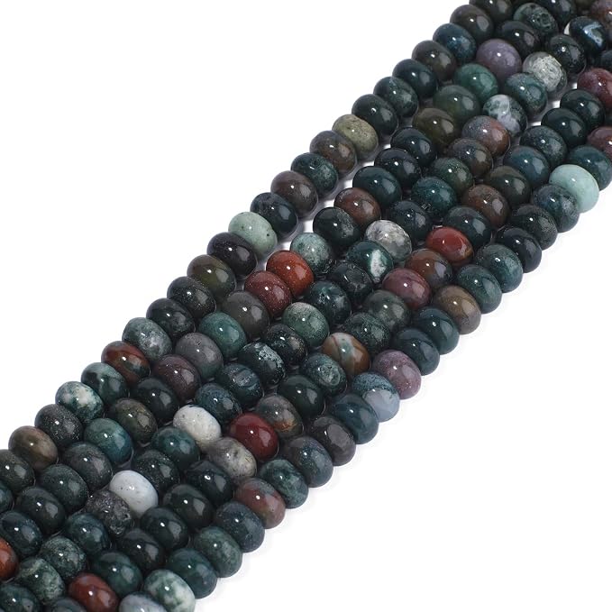 Songxi 5x8mm Natural Indian Agate Stone Rondelle Beads, Gemstone - Image 3