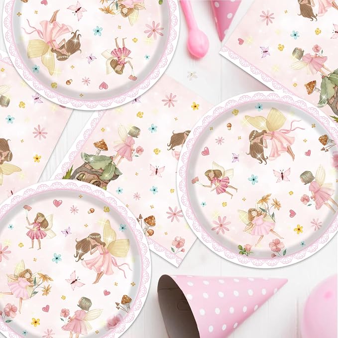 40Pcs Fairy First Birthday Decorations Fairy Plates and Napkins Birthday Party - Image 5