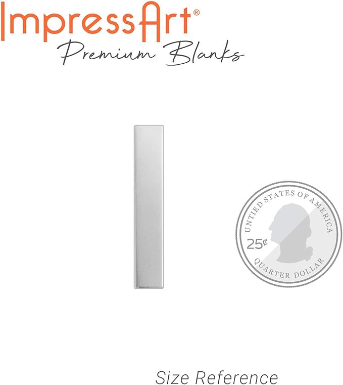 ImpressArt - Premium Metal Stamping Rectangle Blanks for Metal Stamping and Jewelry Making (24 Pack) (1/4" x 1 1/2" Rectangle Strip, Alkeme)