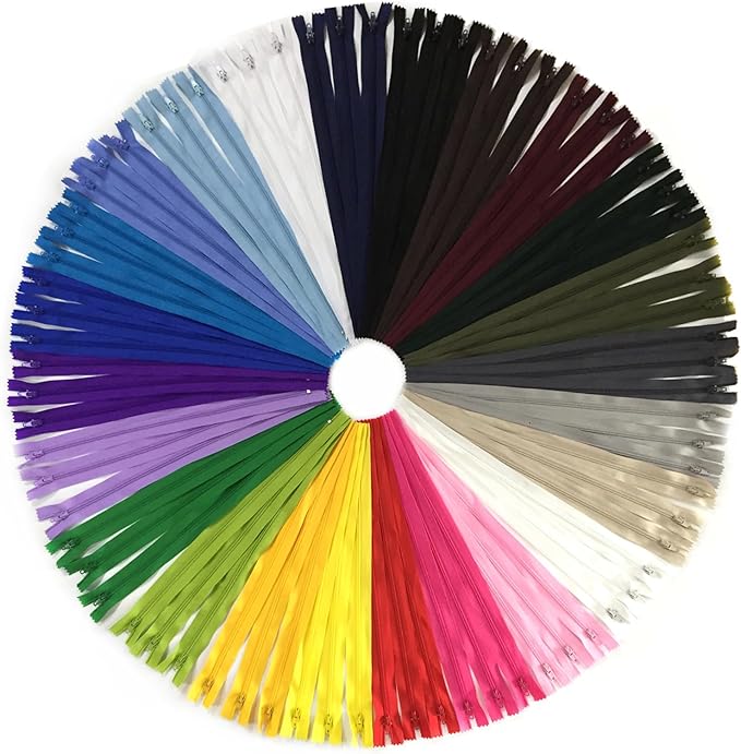 Zippers for Sewing, DOITEM 72pcs 35cm/14 Inch Zipper Multicolor Nylon Coil by DOITEM