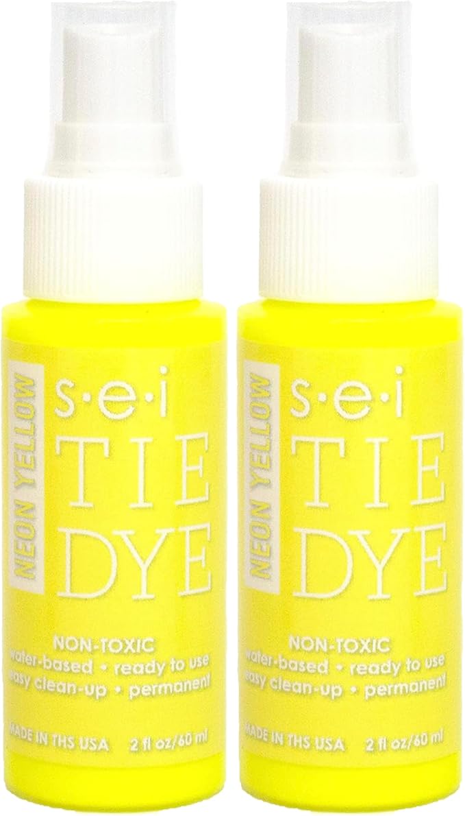 S.E.I. Neon Yellow Tie Dye Spray Bottle: 2oz. Non Toxic Fabric Dye Spray by SEI
