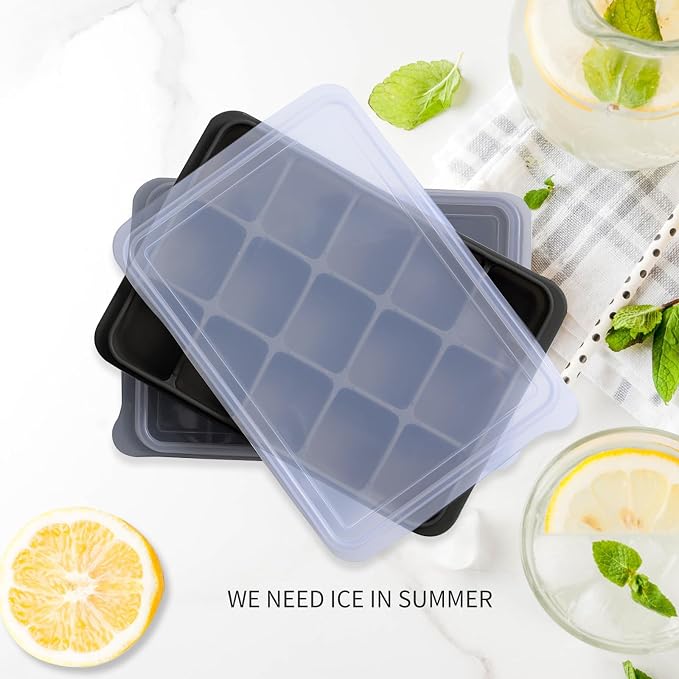 Tvmania Ice Cube Trays Set of 2, 15-Cube Silicone Molds - Image 2