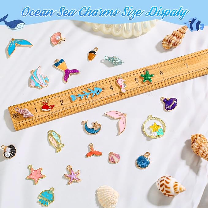 Acejoz 150 Pcs Ocean Beach Sea Charms - Image 3