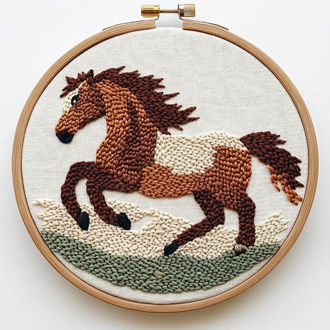 Punch Needle Kit for Beginners – Horse Punch Stitching Kit for Adults, DIY by Unknown