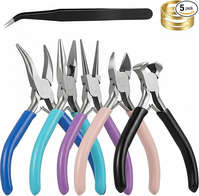 5 Pcs Jewelry Pliers Set, Jewelry Making Tools by Unknown