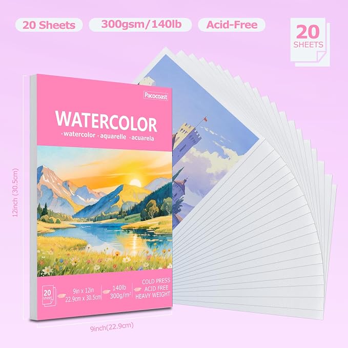 Pacocoast Watercolor Paper, Water Color Sketch Book - Image 2
