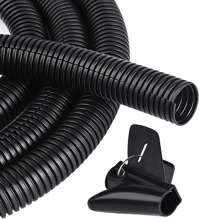 25ft - 1/2 inch Flame Retardant Split Wire Loom Tubing - Flexible Wire Covers by CrocSee