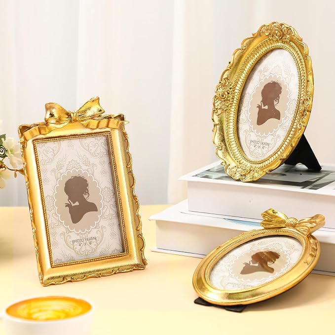 Vicenpal 12 Pcs Tiny Picture Ornate Frames 4 x 6 Inch Small Vintage Oval - Image 2
