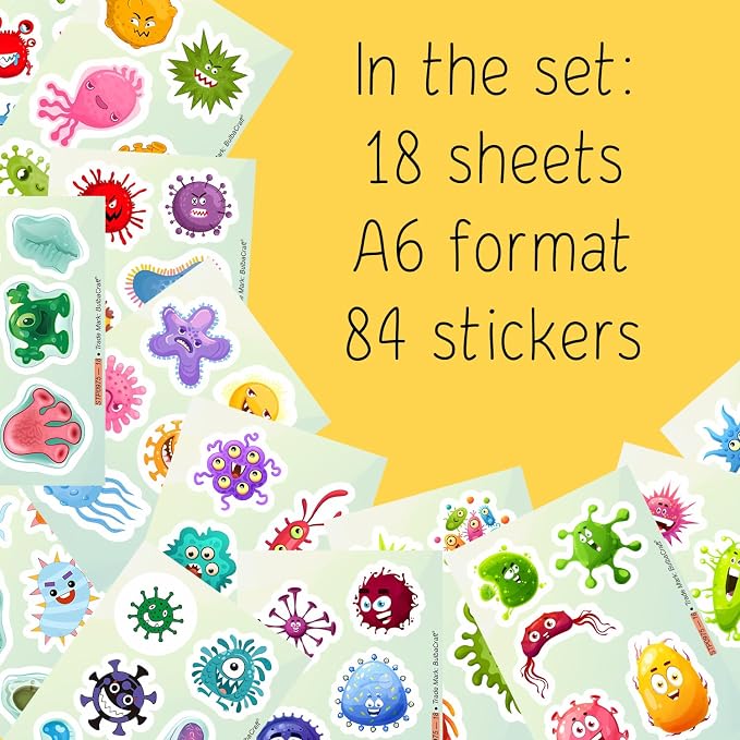 BulbaCraft Germ Stickers for Water Bottle and Laptop - Image 2