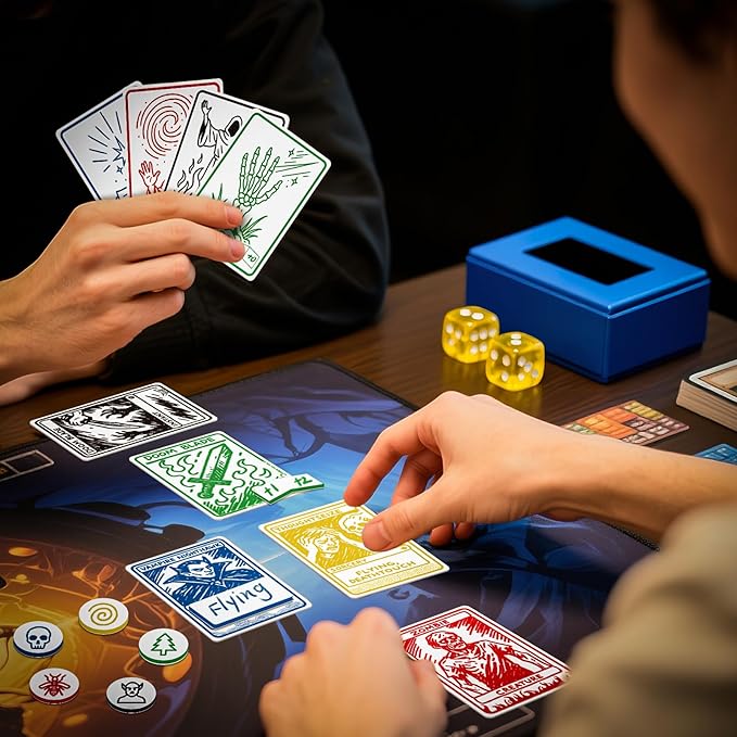 All-in-One Dry Erase MTG Tokens Gift Bundles - 50 Reusable Proxy Cards + 75 Blank Acrylic Counters & Tags Set with 5 Color-Coded Markers for TCG Players, Commander Decks & D&D