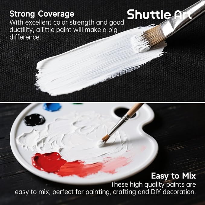 Shuttle Art White Fabric Paint, 8.45 oz Fabric Paint - Image 4