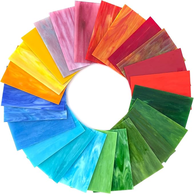 LITMIND 24 Sheets Vibrant Stained Glass Variety Pack – 6 x 4 Inch Tiffany Style - Image 3