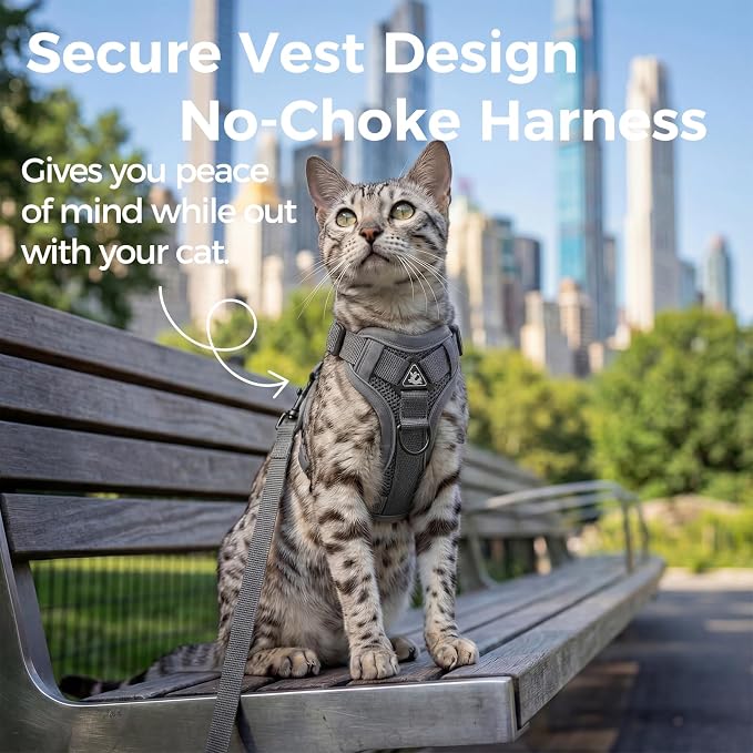 Cat Harness and Leash Set Escape Proof Tactical Large Kitten Harness Emotional - Image 3