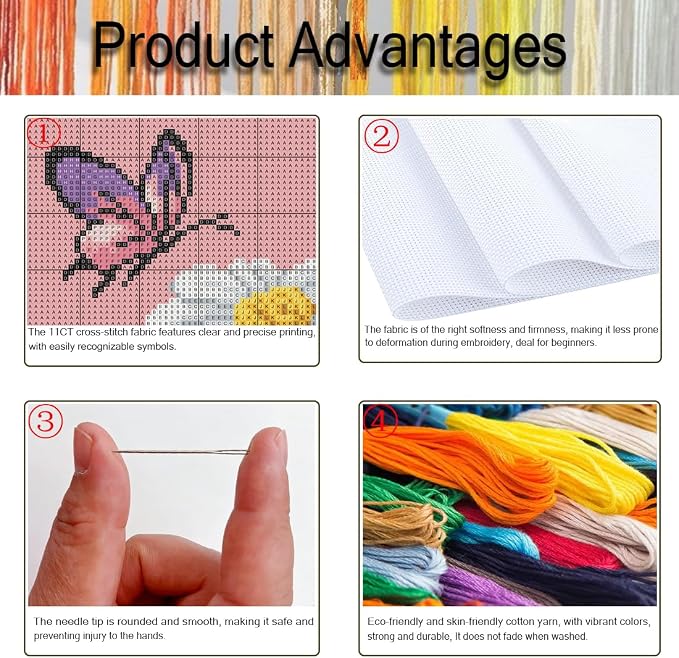 4 Pack Stamped Cross Stitch Kits - Image 3