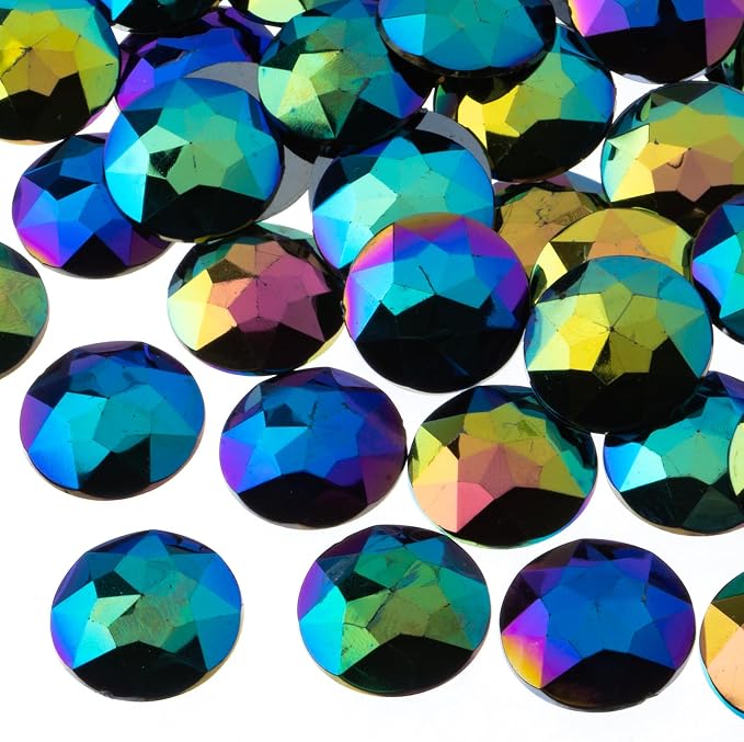 John Bead 200 Pieces 20mm, Acrylic Round Flat Back Rhinestones by JohnBead