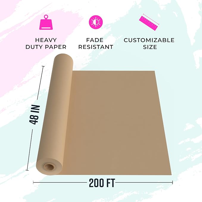 Bryco Goods 48" x 200' Brown Kraft Paper Roll - Image 2