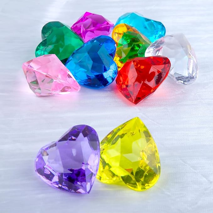 Niceup 56pcs Heart and Diamond Diving Gems 1.57in Tressure Box Easter Egg - Image 5