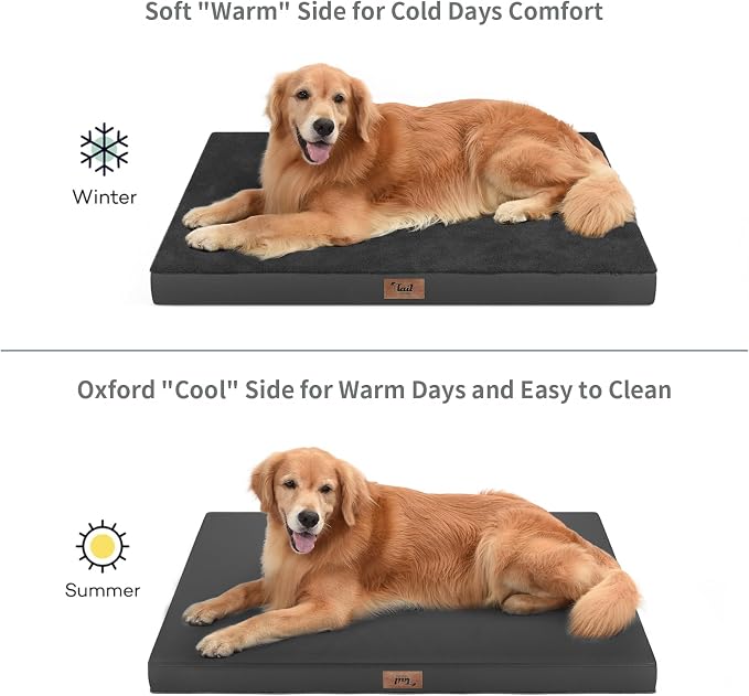 Large Comfy Washable Dog Bed, Orthopedic Egg Crate Foam Dog Crate Mat - Image 3