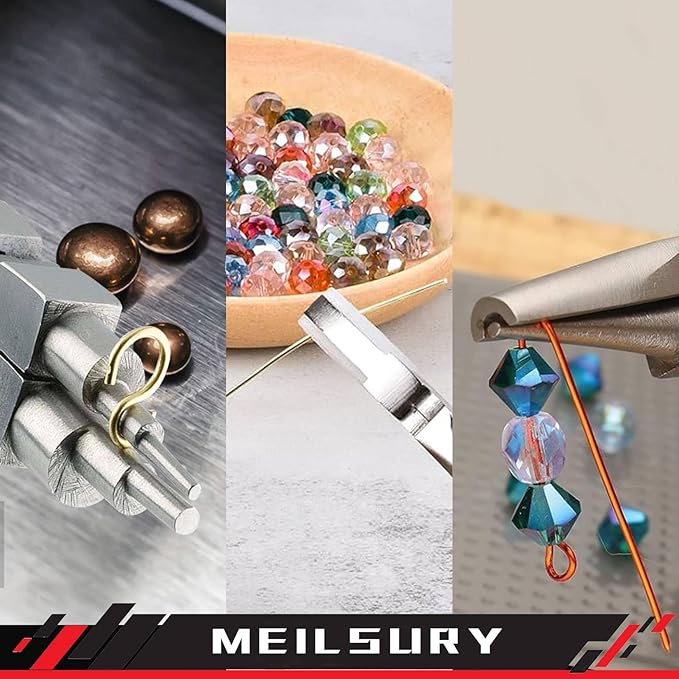 3-Piece jewelry pliers set includes a 6-in-1 bail making looping pliers, nylon jaw pliers, and Wire Looping and Bending plier tools for crafting, beading, and repairing