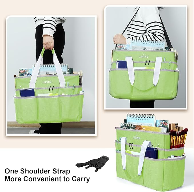 JJRING Craft Organizer Tote Bag, Large Art Storage Caddy - Image 6