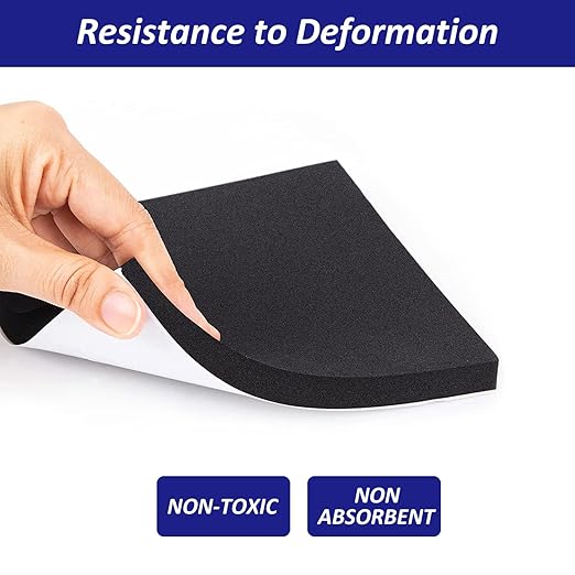 Foam Padding Sheets with Adhesive Backing - 3/4" Thick Self Stick Neoprene Insulation Foam,4PCS 3/4 Inch Thick X 4 Inch Long X 4 Inch Wide