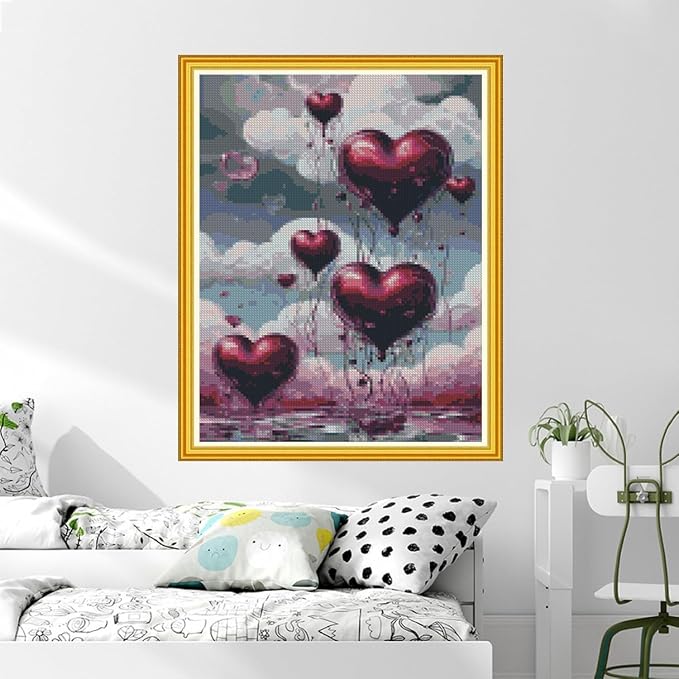 MYBISYMQQ Romantic Heart Balloon Cross Stitch Kits - Image 5