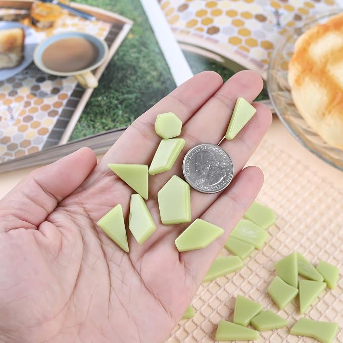 Youway Style Lemon Green Glass Mosaic Tiles - Image 5