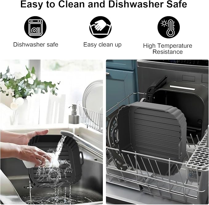 Square Silicone Air Fryer Liners 2 Pack, Compatible - Image 6