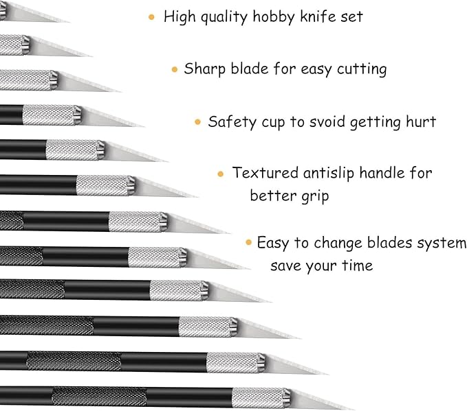 15 Pack Exacto Knife Set, Hobby Knife, Back to School Supplies Craft Knifes Kit for Art, Carving, DIY, Scrapbooking, Art, Cutting, Stencil(Black)