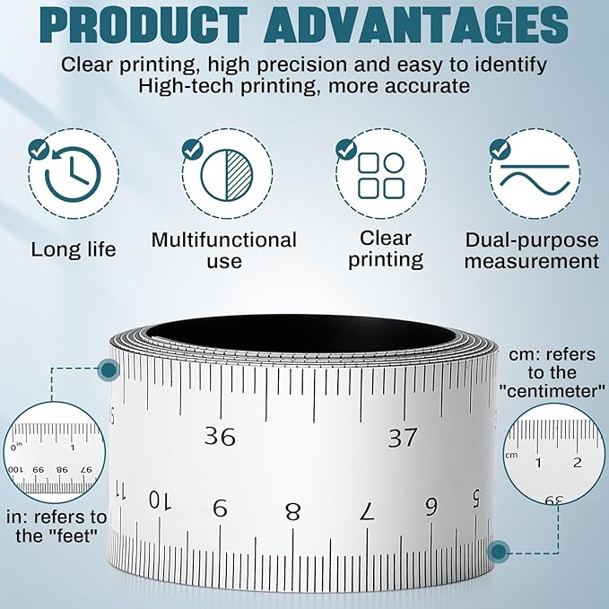 1 Pcs 39.37 Inch Magnetic Ruler Flexible Magnetic Ruler Magnet Measuring Tape with Both Inches and Centimeters, Suitable for Whiteboard, Lathes, Workshops, Table Saws, Mills, Easy to Take