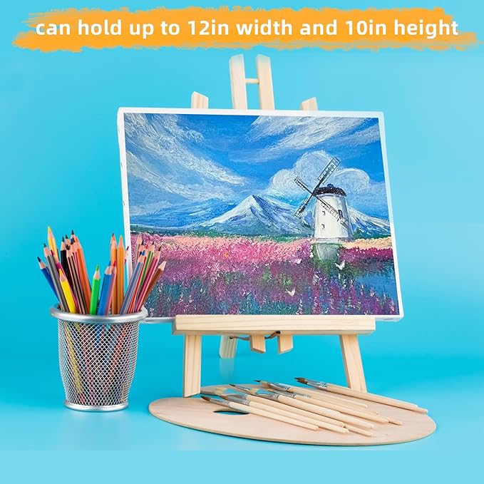 20 Pack 11.8" Wooden Easel, Easel Stand for Painting, Tabletop Easel for Artist/Students/Beginners, Portable Canvas Photo Picture Sign Holder