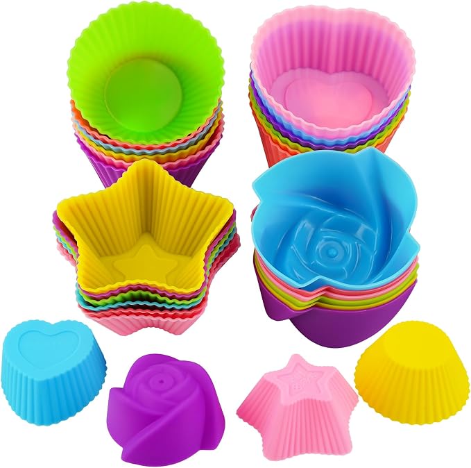 Silicone Cupcake Liners for Baking, Flowers Shape for Kids by LetGo