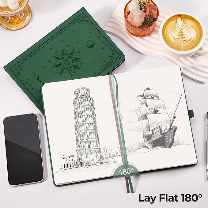 EMSHOI Blank Journal Notebook, 320 Pages, A5 Size | Leather Hardcover, 100 GSM - Image 5