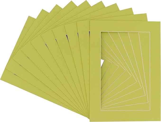 11x14 Mat for 8.5x11 Photo - Precut Pistachio Green Picture Matboard for Frames Measuring 11 x 14 Inches - Bevel Cut Matte to Display Art Measuring 8.5 x 11 Inches - Acid Free Pack of TEN MATS