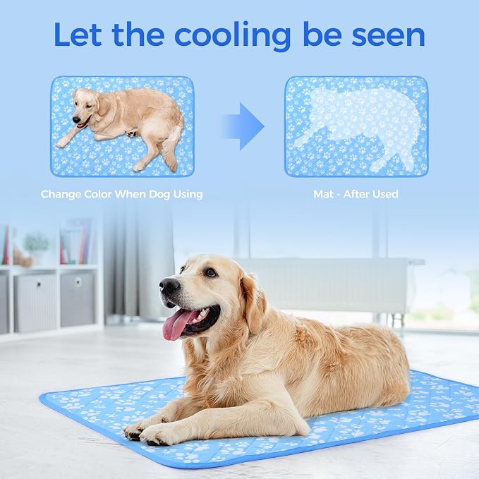 Rywell Cooling Mat for Dogs Large, Washable Non-Toxic Portable Kennel Dog Bed - Image 2
