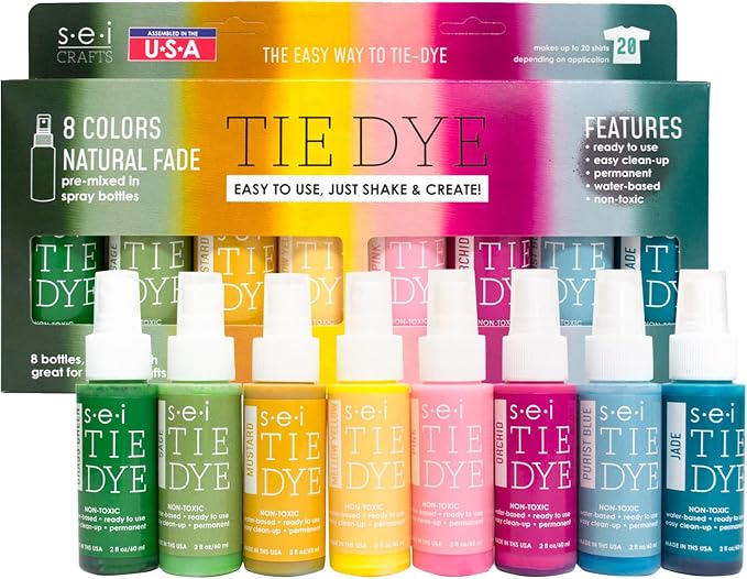 SEI 8 Pack Natural Fade Tie Dye Spray Kit, Tye Dye Kits by SEI
