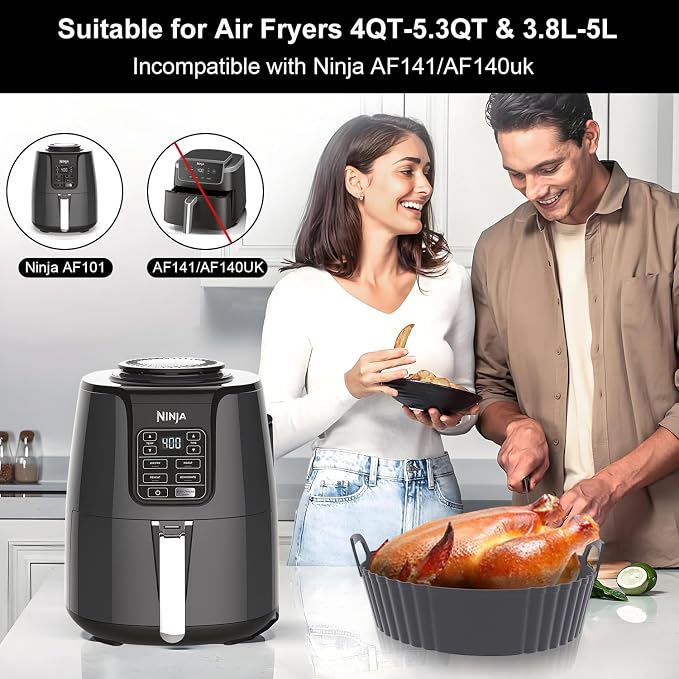 Round Silicone Air Fryer Liners 3Pack, Ninja AF101 & AF161 Silicone Liners - Image 3