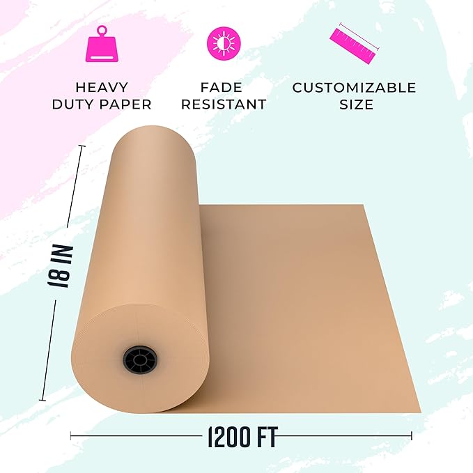 Bryco Goods Brown Packing Paper Roll 18" x 14, Eco-Friendly Void Fill - Image 2