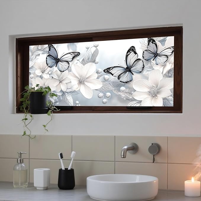 IVN Privacy Window Film 39.3x17.7 Inch Static Cling Decorative Window Film - Image 7