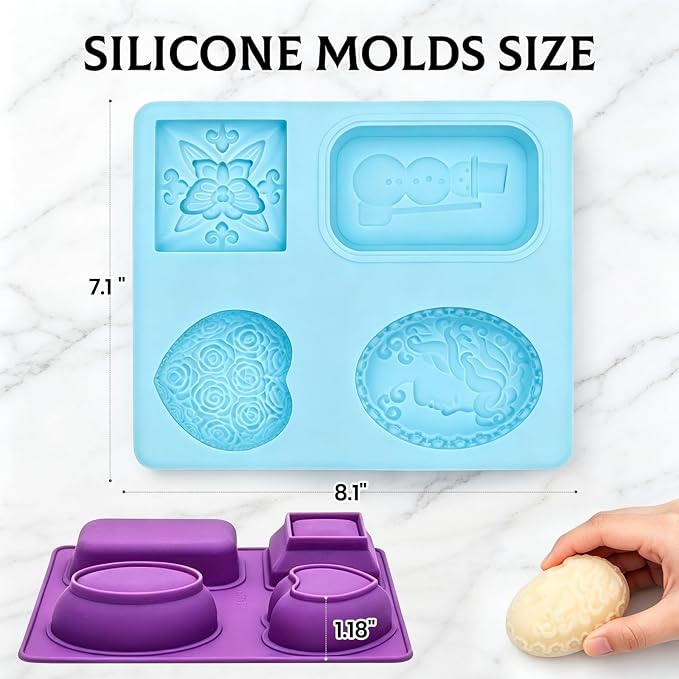 SJ Silicone Soap Molds 2 Packs, 3D Flower Silicone Molds - Image 4