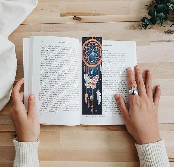 NEGEKFKX 6 Pcs Dreamcatcher Cross Stitch Bookmark Kit - Image 4