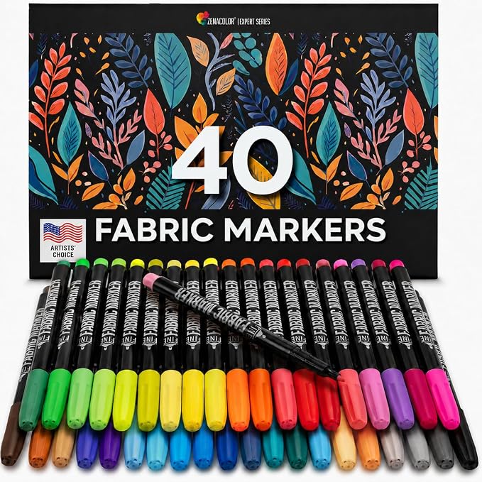 Zenacolor 40 Fabric Markers Pens Set by Colorinspirationfun
