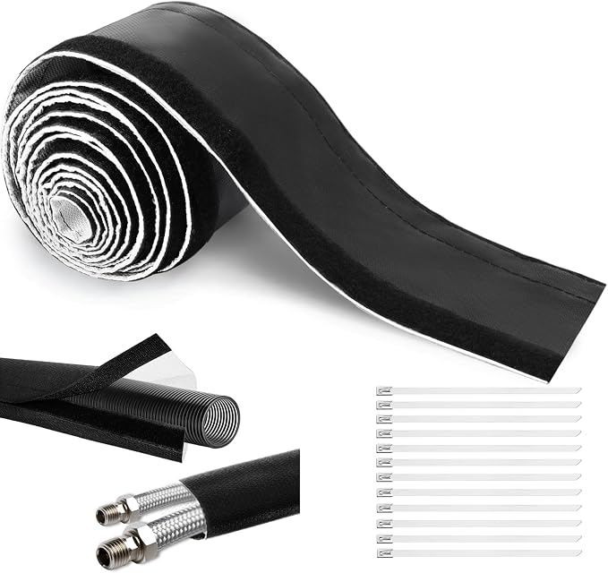 Wire Heat Shield Wrap for Car Hose Lines, 3/4" I.D. x 10FT, by Amerbro