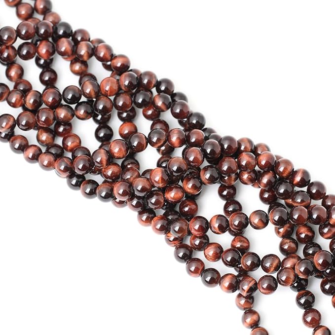 45PCS 8mm Natural Red Tiger Eye Gemstone Round Loose Beads - Image 4