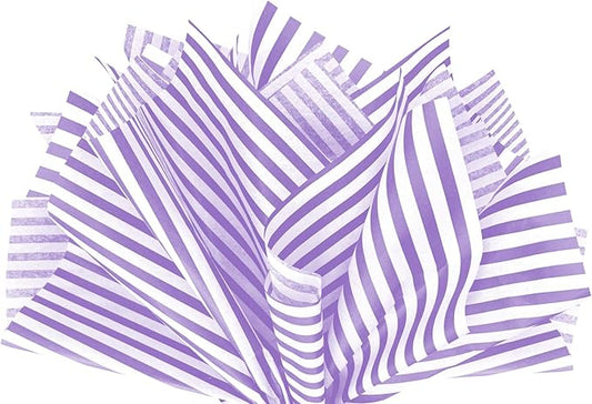 Flexicore Packaging Lilac Purple Pin Stripe Print Gift Wrap Tissue Paper Size: 15 Inch X 20 Inch | Count: 10 Sheets | Color: Lilac Pin Stripe